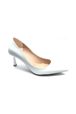 Feles 7 Cm Topuklu Stiletto Kadın Ayakkabı Beyaz-cilt