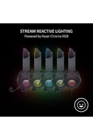 V2 Pro - Değiştirilebilir Kulaklı Kablolu Rgb Kulaklık Değiştirilebilir Ayı Ve Tavşan Kulakları Reaktif Akış Genel