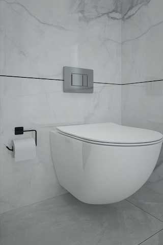 Yapışkanlı Siyah Kare Açık Tuvalet Kağıtlık Wc Kağıtlık Siyah