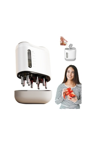 Artfulabode Şarjlı Saç Bakım Fırçası - Kırmızı Işıklı Masajlı Yağ Uygulayıcı Beyaz Beyaz