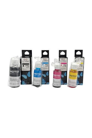 Proprint Hp Gt51xl-gt52xl 4 Renk Uyumlu Mürekkep Seti Renkliler 100 Ml Siyah 135 Ml Gt5820 Gt5810
