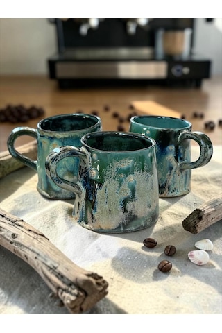 2 Li Robra El Yapımı Stoneware Fincan Turkuaz 2 Li Robra El Yapımı Stoneware Fincan Turkuaz