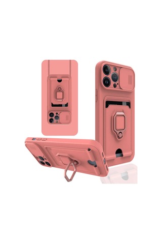 Apple Uyumlu iPhone 13 Pro Max Kılıf Zore Pelit Kapak-Pembe