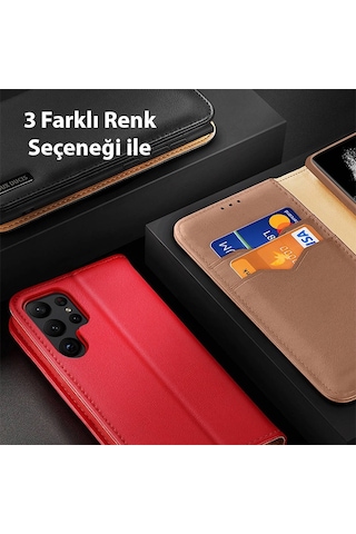 Dux Ducis Sm Galaxy S23 Kılıf Mıknatıslı Cüzdanlı Deri Kılıf Hiv