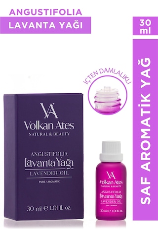 Volkan Ates Natural & Beauty Lavandula Angustifolia Saf Lavanta Yağı İçten Damlalıklı 30 Ml