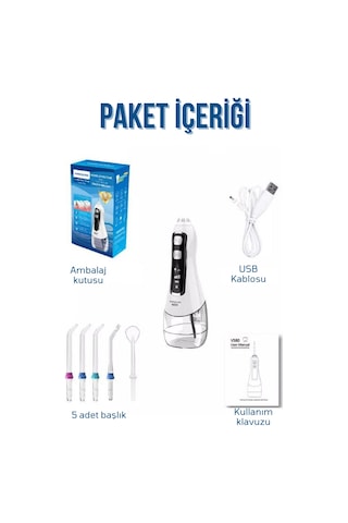 Waterpulse Kablosuz Pro V580 Water Flosser Taşınabilir Diş Fırçası 320 ML