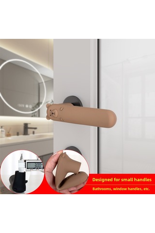 Yifomall Kompakt Kalın Silikon Kasa Kolu Koruması - Banyo/pencere Uyumlu, Çarpma Önleyici, Kartoon Desenli Kahve, 1 Adet Diğer