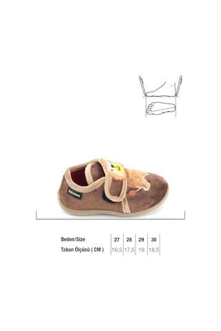Gezer Kışlık Cırtlı Ayarlanabilir Rahat İç Taban Erkek Çocuk Panduf Ayakkabı Ga2kpm.03365.00.z16.k04 Kahverengi