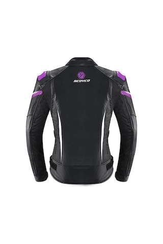 Ebakbak Motosiklet Kadın Montu 4 Mevsim Maxdura 600-d Dayanıklı Kumaş Ve Deri Women Motor Mont Purple