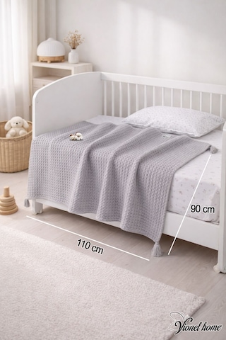Vionel Home %100 Pamuk Waffle Bebek Pikesi 90x110 Cm Nefes Alabilir Örtü, Yumuşak Dokulu, 7 Renk Seçenekli Bebek Battaniyesi