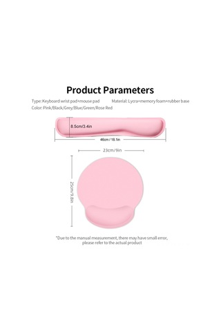 Geeksen Bilgisayar El Desteği Ve Mouse Pad Seti - Hafızalı Köpük, Ergonomik Tasarım, Kaymaz Taban, Gül Kırmızı