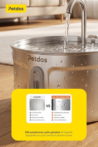 Aqua Pure Otomatik 2.2 L Kedi Köpek Su Pınarı Su Çeşmesi Ultra Sessiz Pd-s101