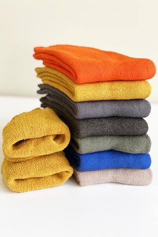 Bgk 7'li Unisex Kışlık Havlu Çorap Pamuklu Çok Renkli