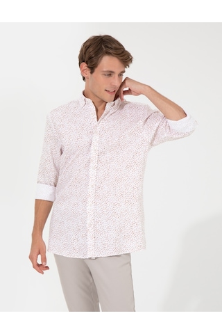 Pierre Cardin Erkek Açık Kahverengi Gömlek Desenli 50248488-vr002 Açık Kahverengi