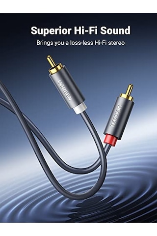 Ugreen 2rca To 2rca Ses Kablosu, 1 Metre, Antrasit