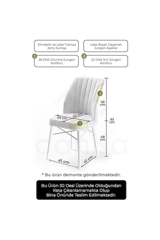 Canisa Concept Flex Serisi, Üst Kalite Mutfak Sandalyesi, Gürgen Ceviz Ahşap Ayak, Füme Sandalye Bej