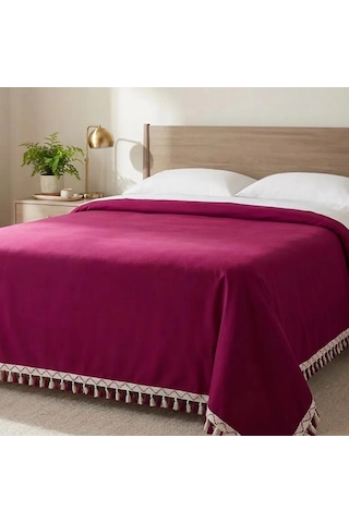 Çift Kişilik Yatak Örtüsü 240 X 260 Cm - Bordo Çok Renkli