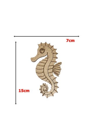 Boyanabilir Ahşap Deniz Atı Figürü 15x7 Cm 10 Adet
