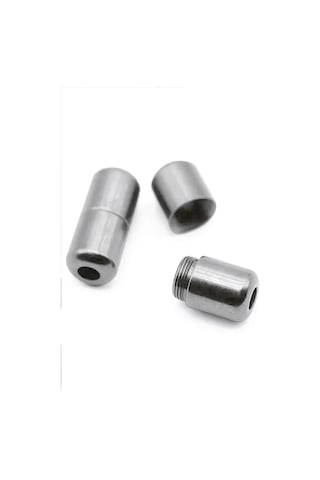 Ayarlanabilir 1 Çift Gümüş Simli Vidalı Kapsül Uçlu 6 Mm Lastik Pratik Bağcık Gümüş