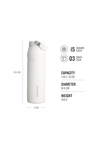 Stanley The Iceflow Flip Straw Pipetli Termos 1.06 Lt Beyaz Beyaz