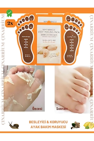 Ayak Peeling Maskesi 2 Li Soyulma Etkili, Ölü Deri Temizleyici Ve Pürüzsüzleştirici Bakım