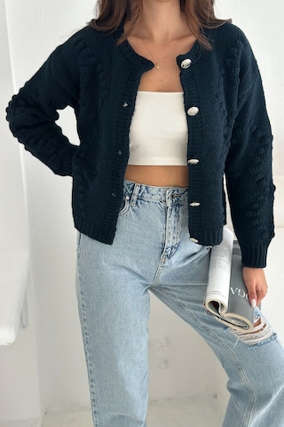 Noa & Noa Kadın Düğmeli Dokulu Triko Hırka Zamansız & Şehirli Stil Lacivert