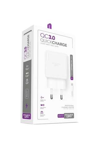 POWERWAY 3 AMPER LİGHTNİNG QC 3.0 ŞARJ ALETİ RX17