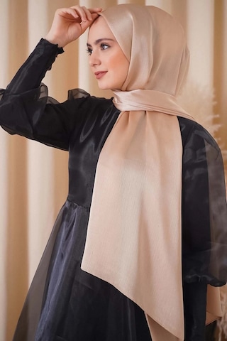 Flora Tekstil Janjan Trend Parlak Saten Dokulu Abiye Şifon Işıl Şal Jan-şal-2510 Gold