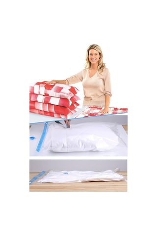 Markafox Vakumlu Saklama 80x100 Hurç Set Yastık Ve Yorgan Hurcu Şeffaf