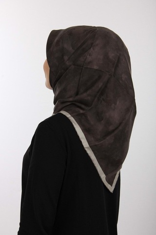 AKER Koyu Gri Twill İpek Eşarp 7208713 - 972 - 90x90 / Siyah Siyah
