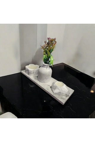 Gmhome Dekoratif Uzun Tabaklı Mum Ve Çiçek Vazosu Ev Dekorasyon Ü