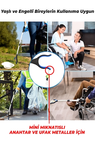 Çöp Toplama Aparatı Kıskacı Ve Yaşlı Engelli Uzanma Kıskacı - Çubuk Atık Yaprak İzmarit Toplama