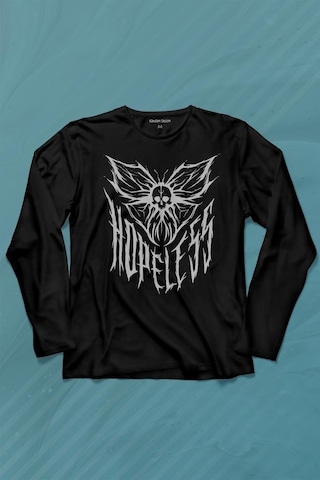Hopeless Gothic Umutsuz Black Karanlık Uzun Kollu Tişört Baskılı T-shirt 001
