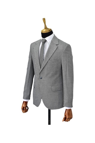 Erkek Gri Tek Spor Ceket Çift Yırtmaçlı Bgl-st03981 Gri