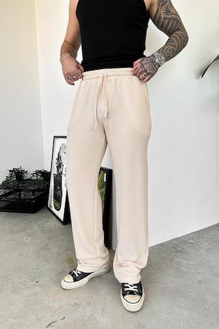 Bej Sandy Comfort Baggy Pantolon Bej