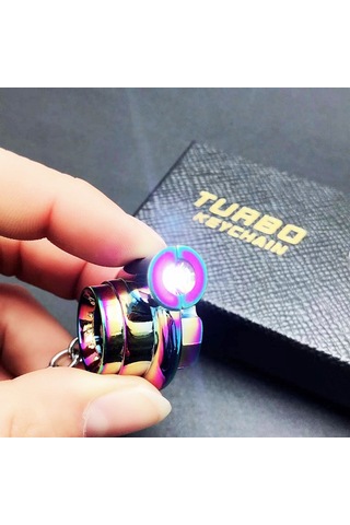 Yaleker Led Işıkli Metal Turbo Anahtarlık - Şık Ve Dayanıklı Araç Aksesuarı Çanta---renk