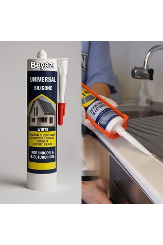 6 Adet Universal Silikon Genel Amaçlı 280 Ml İç Dış Mekan Su Geçirmez Sızdırmazlık Beyaz