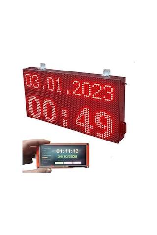 Dokunmatik Ekran Kumandalı Ayarlı Fabrika Atölye Saati Alarmlı Kasa Ölçüsü 32x64 Cm Çok Renkli