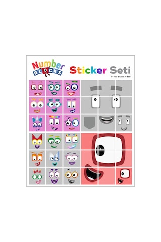 Number Blocks Matematik Eğitici Birim Küp Snapcubes /81-100 Sticker 36 Pcs