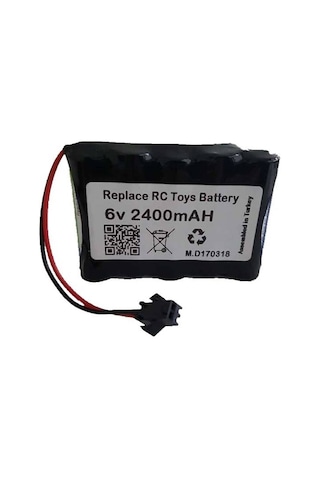 6v 2400mah Oyuncak Araba Bataryası Siyah Soketli.