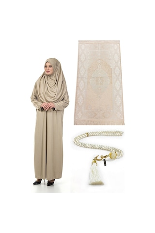 Tek Parça Namaz Elbisesi - Seccade - Tesbih - Ibadet Seti - Vizon