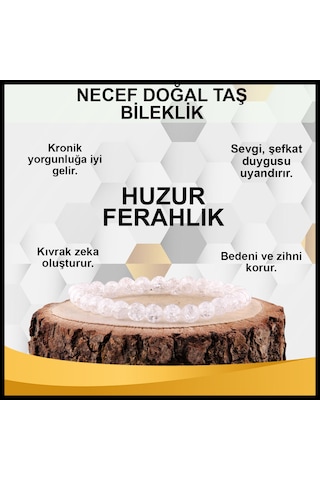 Osmanlı Değerli Taş Necef Doğal Taş Bileklik 6 mm - B838