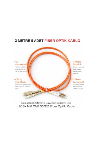 3 Metre Sc-lc Mm Om2 50/125 Dx Patch Kablo Patch Cord 5 Adet
