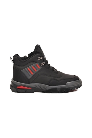 Siyah Kırmızı Kaymaz Taban Fermuarlı Unisex Outdoor Bot 444 G Siyah-kırmızı