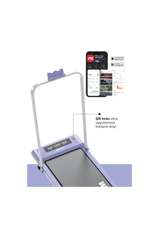 Walke W-fit Purple Bluetoothlu Uygulamalı Uzaktan Kumandalı Koşu Bandı Yürüyüş Bandı Mor