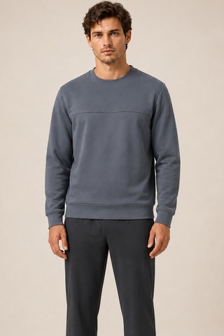Redline Steni Yeni Sezon Erkek Regular Fit Kışlık Bisiklet Yaka Sweatshirt Antrasit
