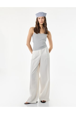 Koton Slim Fit Pamuklu Çizgili Kolsuz Halter Yaka Bluz Lacivert Çizgili 6sal30292ık