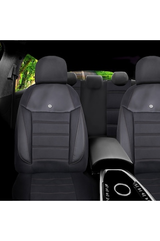 Peugeot 107 Araçlara Uyumlu Oto Koltuk Kılıfı Seti - Yıldız Serisi Siyah