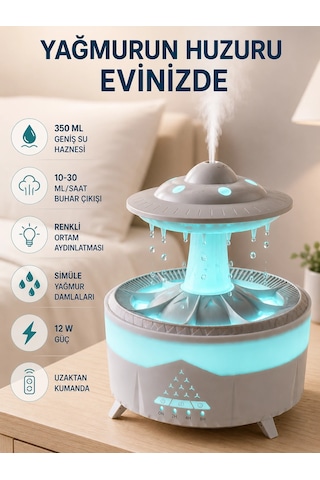 Znv Zenvia Mey İthalat Ufo Yağmur Efektli Hava Nemlendirici 350 Ml Rgb Işıklı Uzaktan Kumandalı Znv2025 Cmn