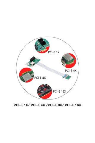 Geeroyoo Mini Pcı-e'den Pcı-e 1x'e Çevirici Uzatma Kablosu, 1x/4x/8x/16x Desteği, Dikey Yuva, Kolay Kurulum Plug & Play